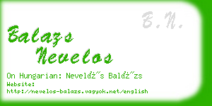 balazs nevelos business card